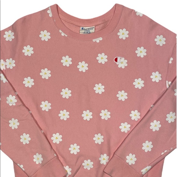 Champion Pink & White Flower Print Crewneck - Picture 2 of 5